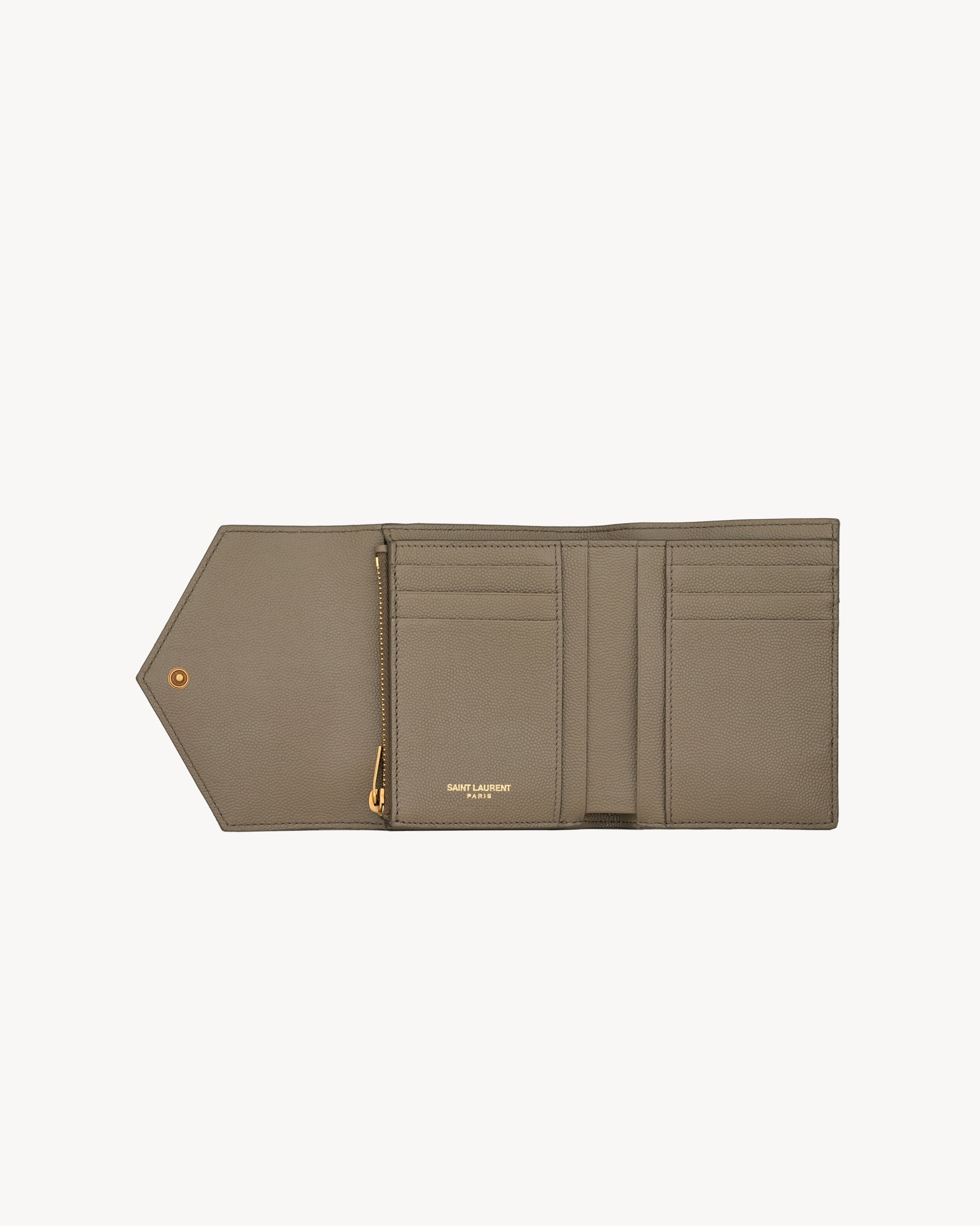 CASSANDRE compact tri fold wallet in GRAIN DE POUDRE leather