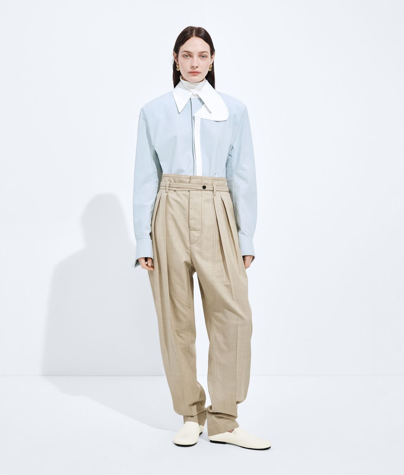 Light Wool And Cotton Trousers