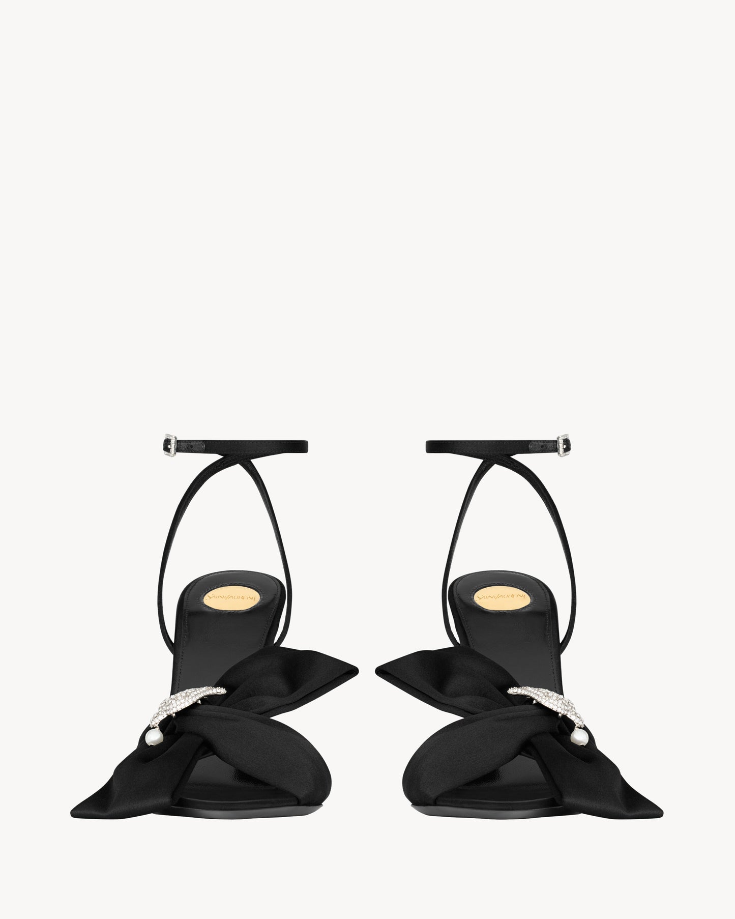 DOVE sandals in satin crepe and rhinestones