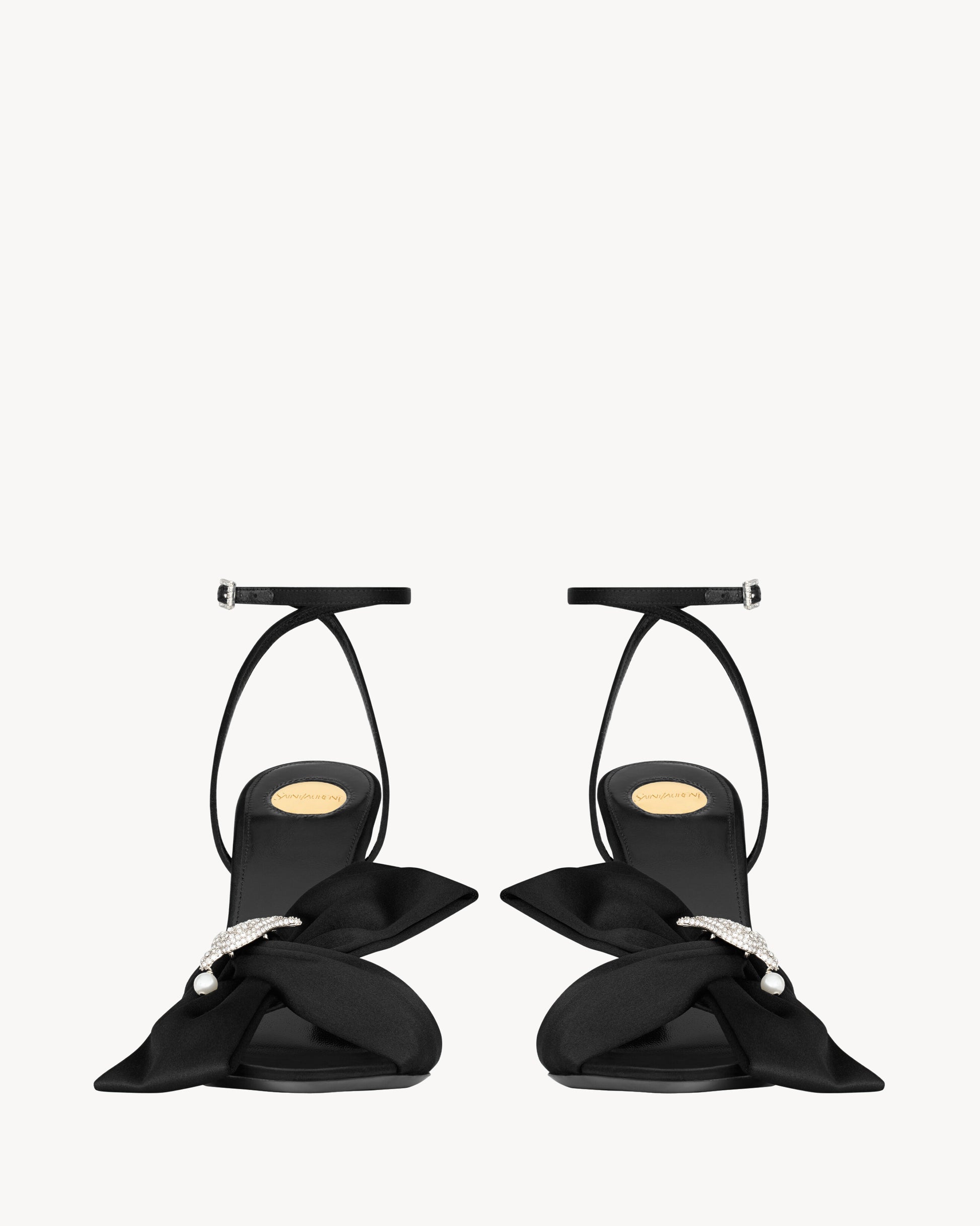 DOVE sandals in satin crepe and rhinestones