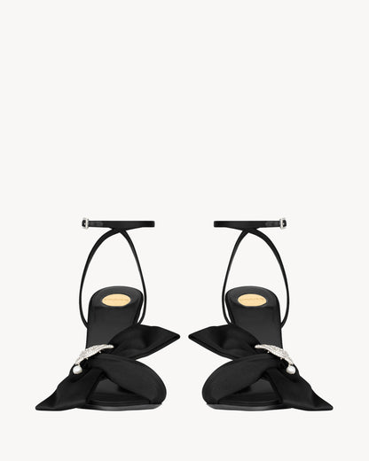 DOVE sandals in satin crepe and rhinestones