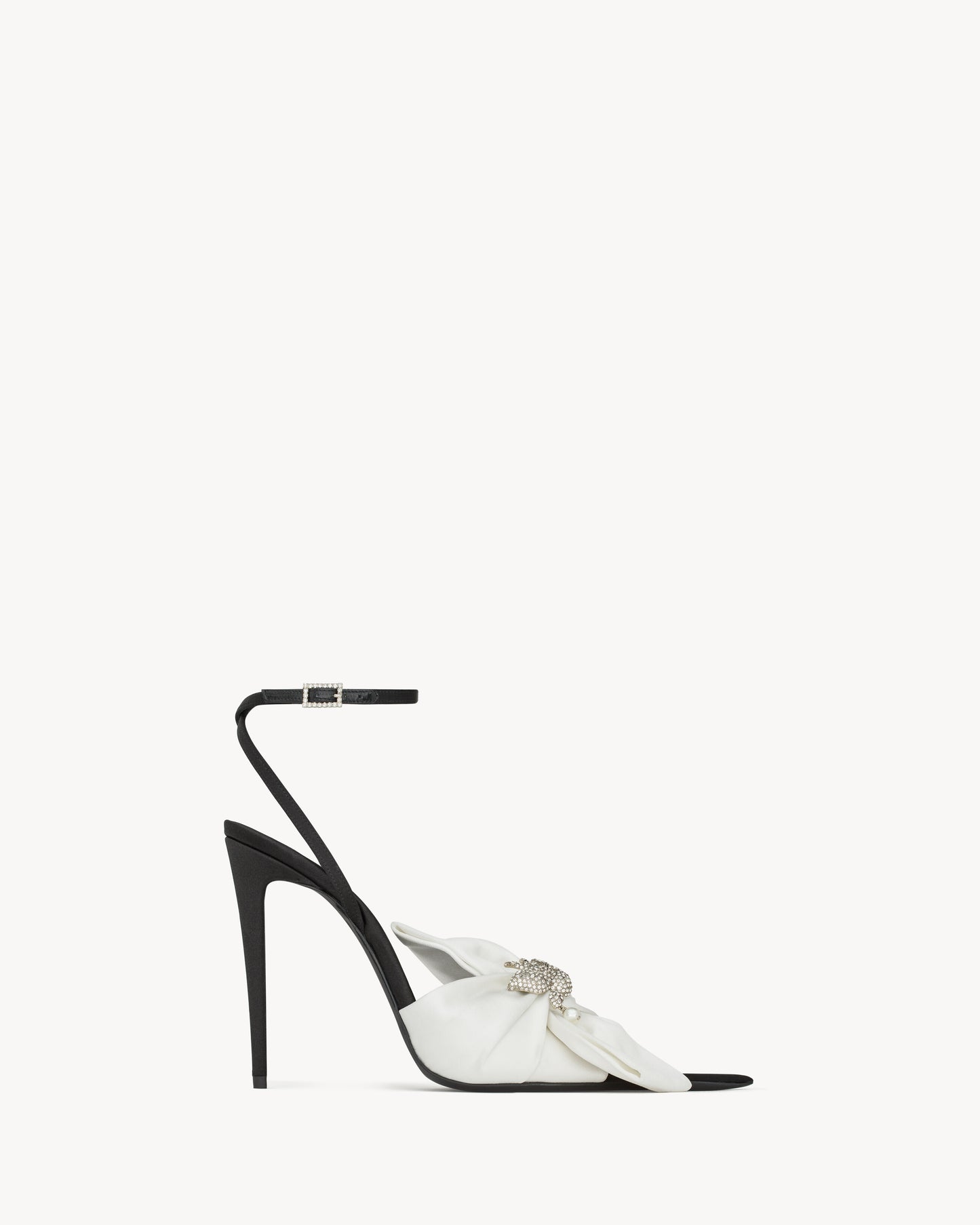 DOVE sandals in satin crepe and rhinestones