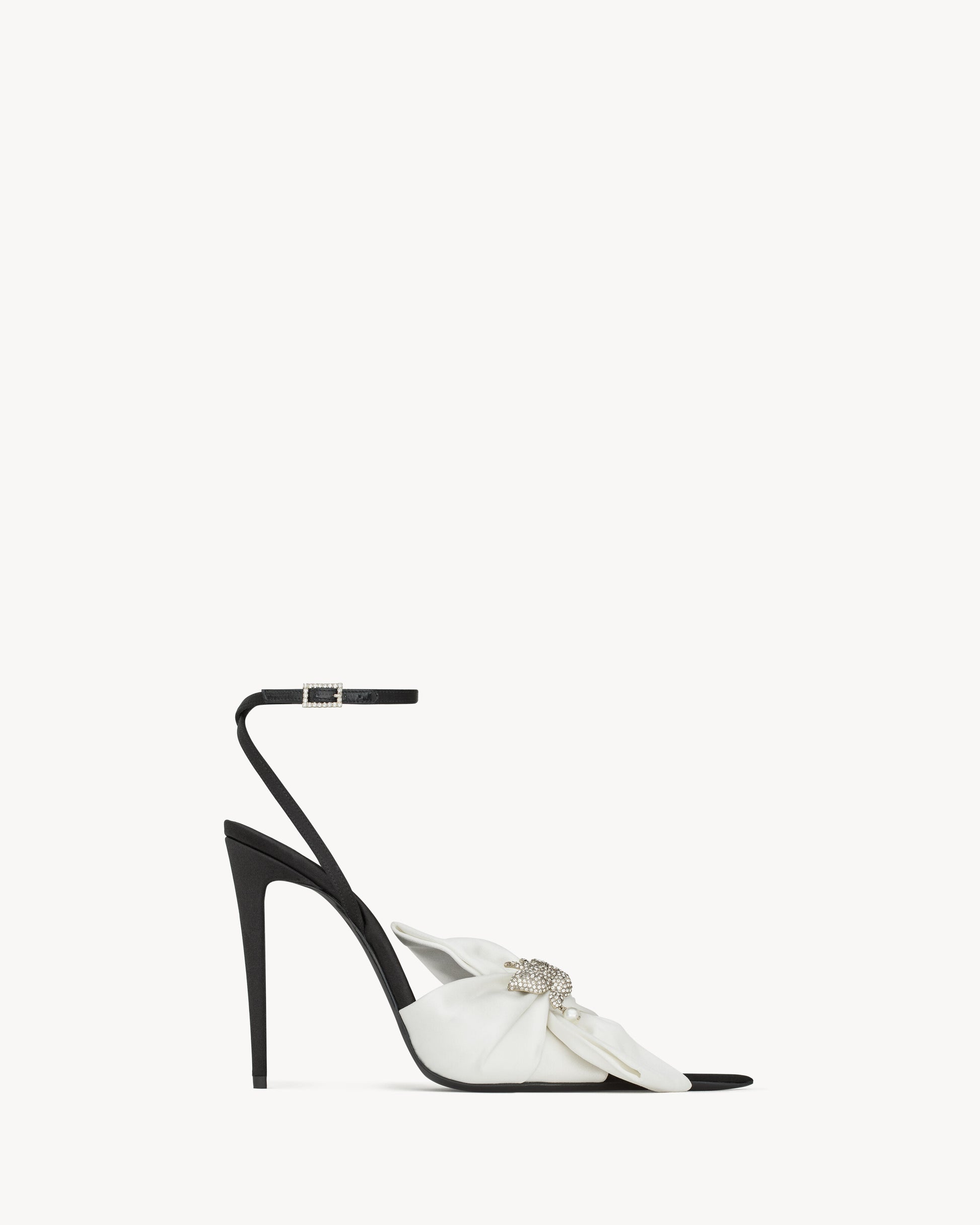 DOVE sandals in satin crepe and rhinestones