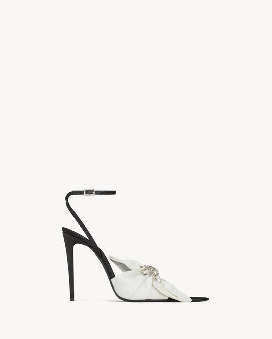 DOVE sandals in satin crepe and rhinestones