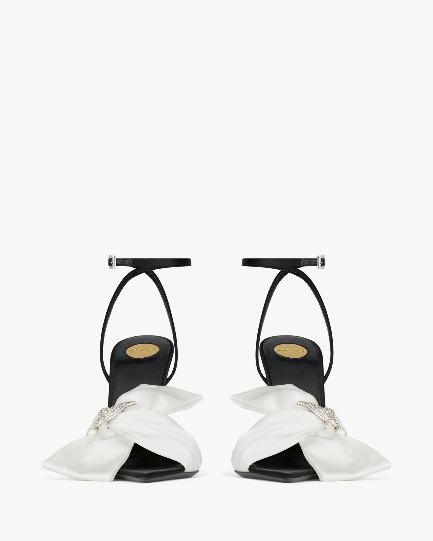 DOVE sandals in satin crepe and rhinestones
