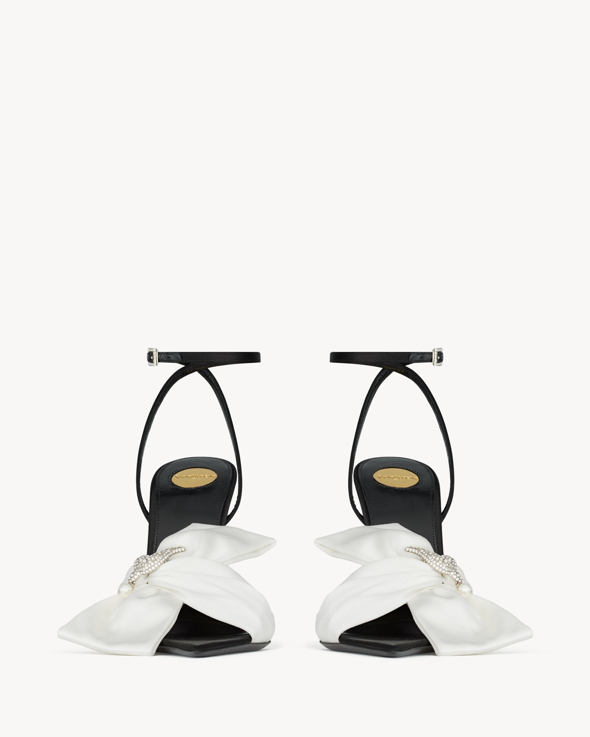 DOVE sandals in satin crepe and rhinestones