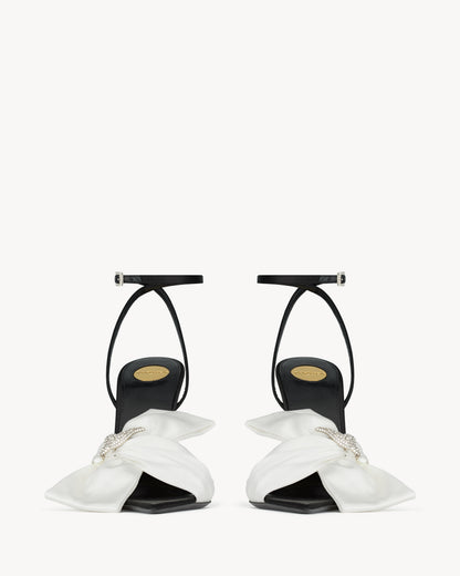 DOVE sandals in satin crepe and rhinestones