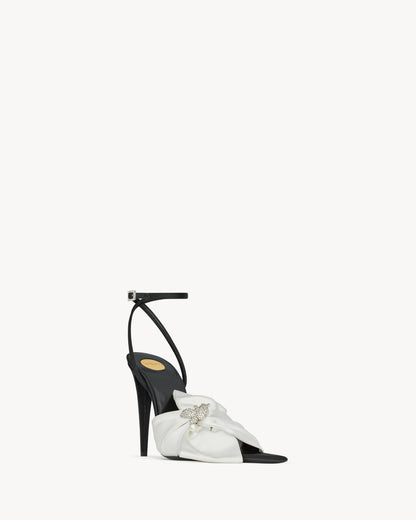 DOVE sandals in satin crepe and rhinestones