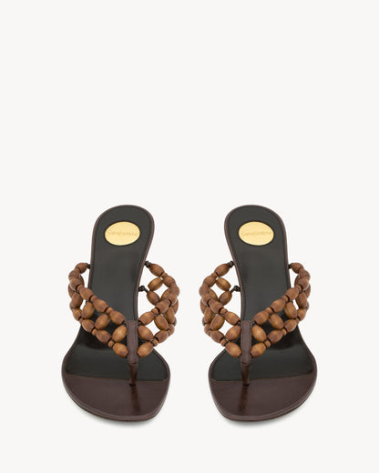 ZINA sandals in wooden beads
