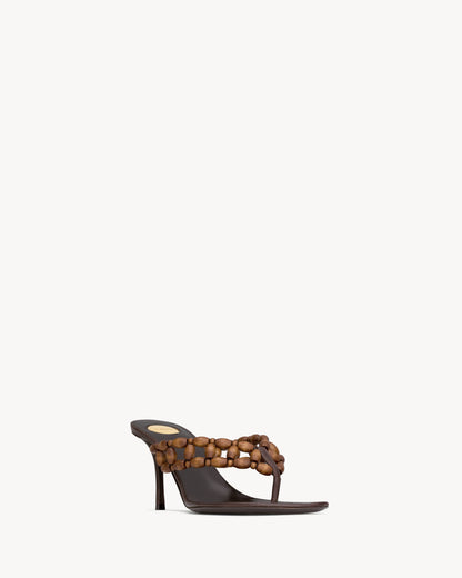 ZINA sandals in wooden beads