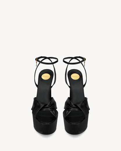 FRANCIANE platform sandals in smooth leather