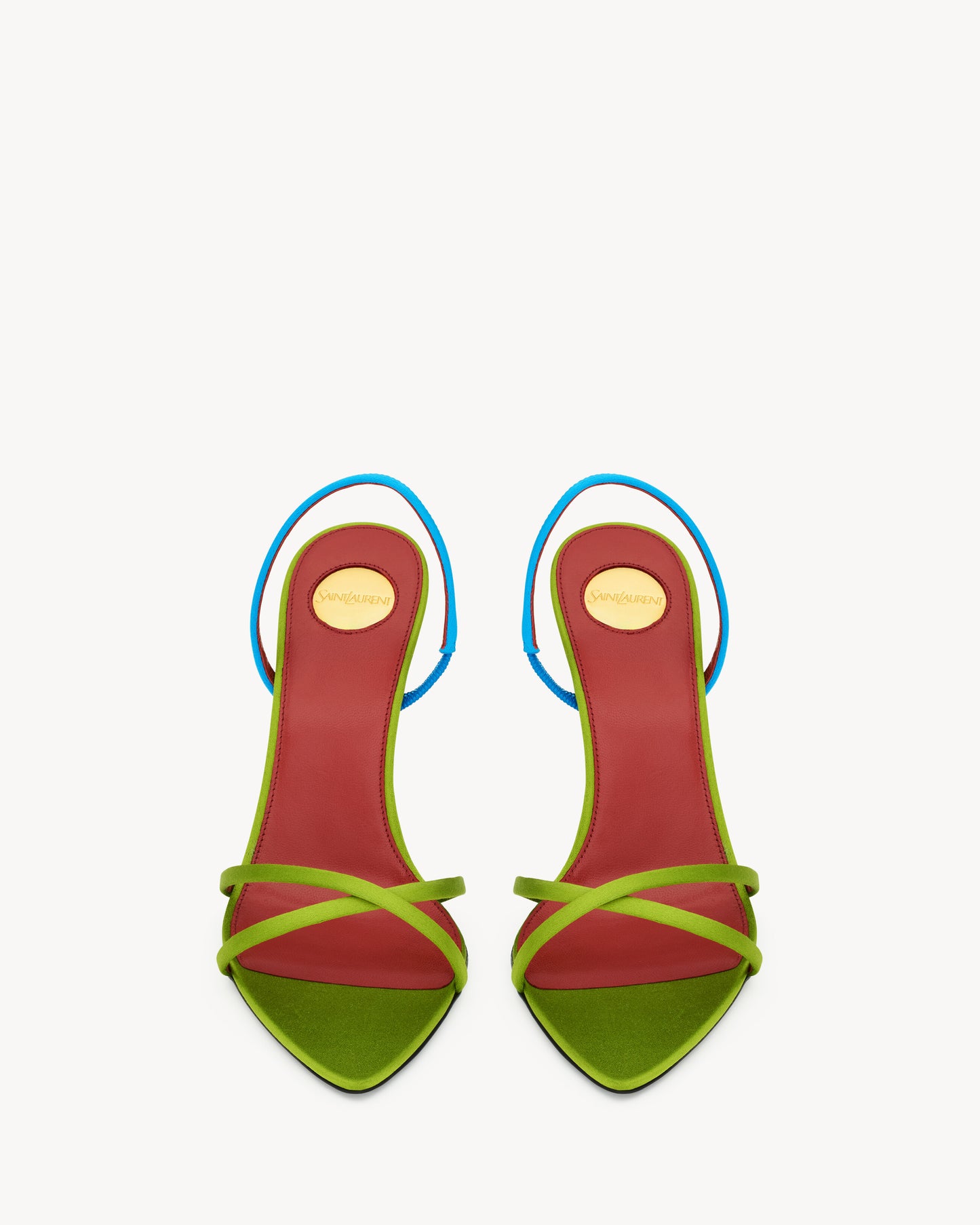 JUSTIFY slingback sandals in satin crepe