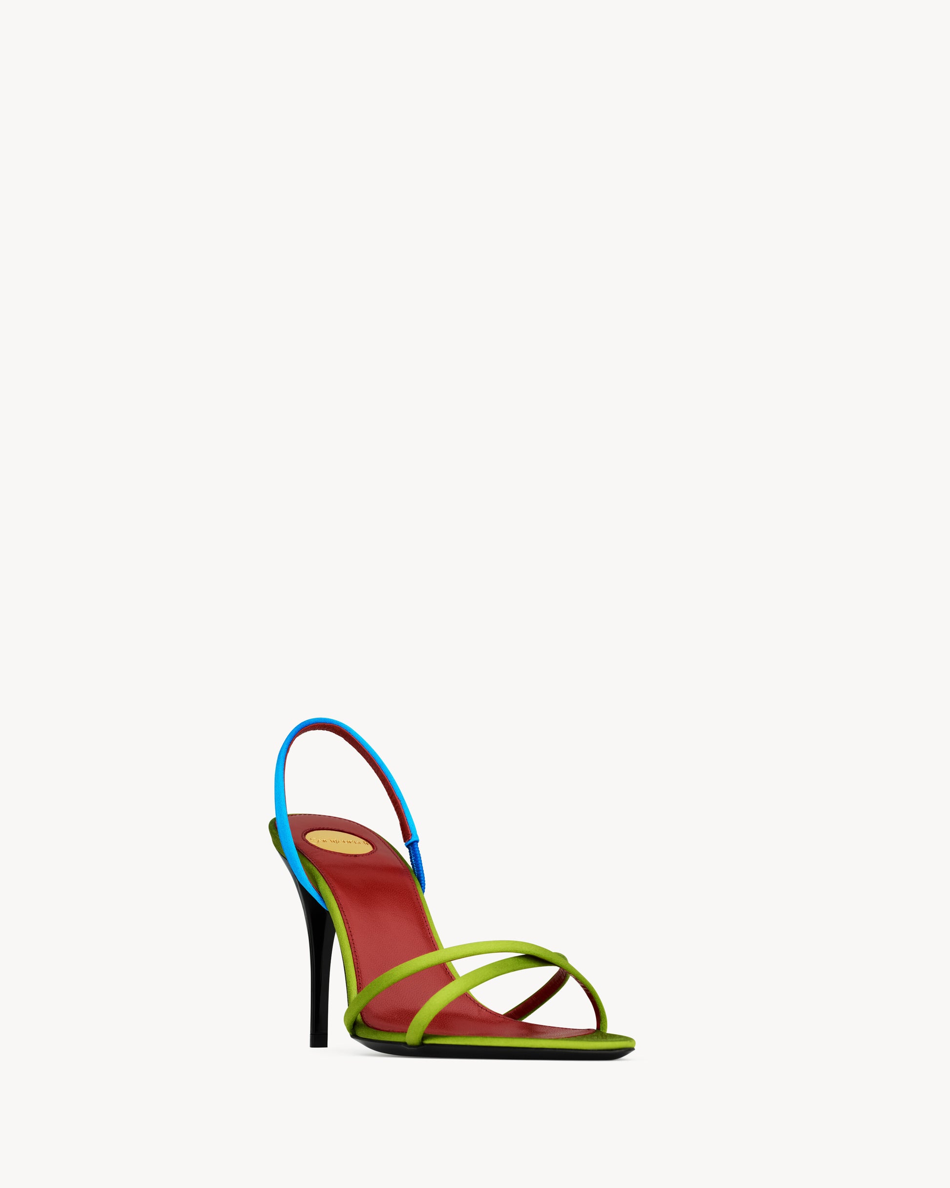JUSTIFY slingback sandals in satin crepe