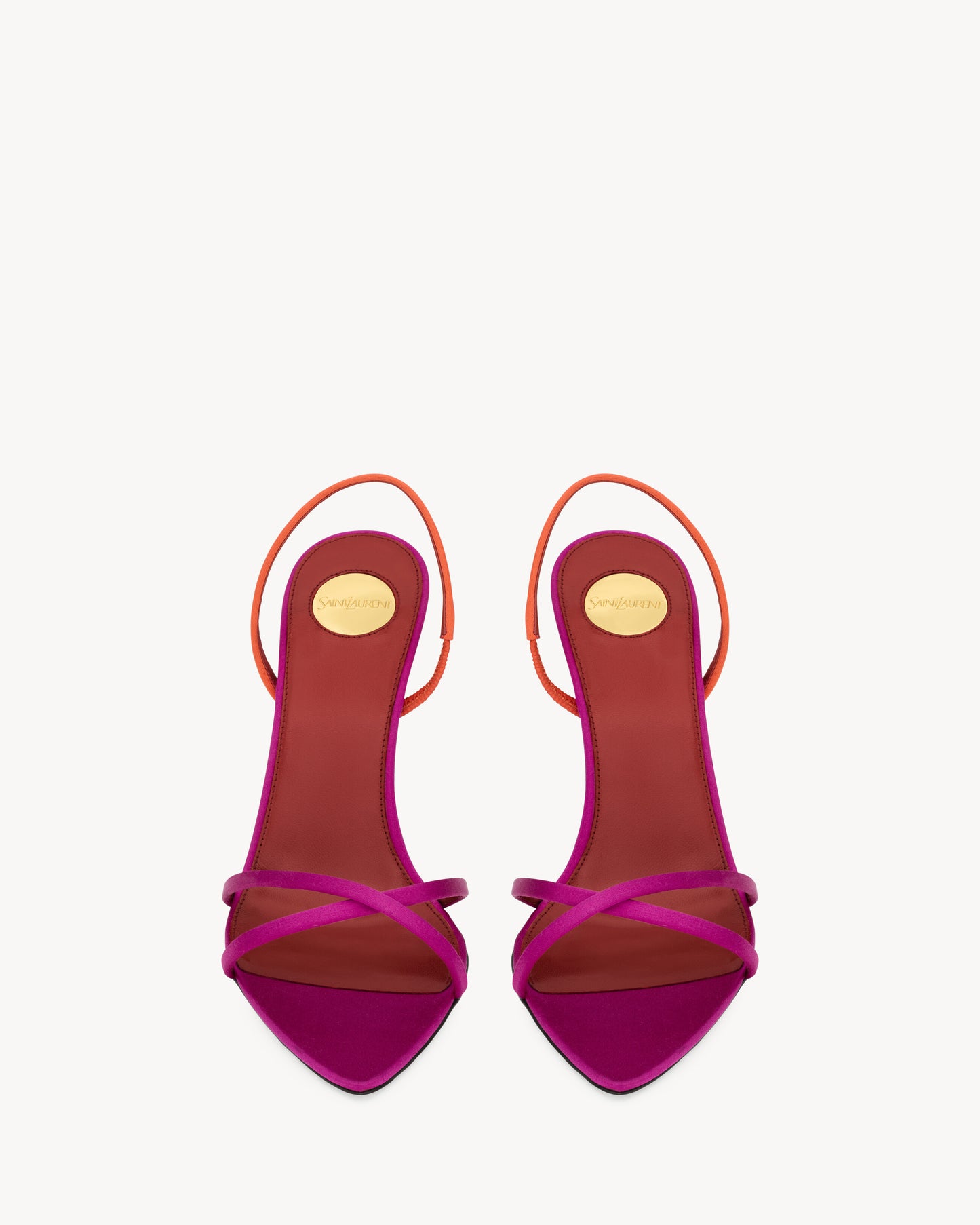 JUSTIFY slingback sandals in satin crepe