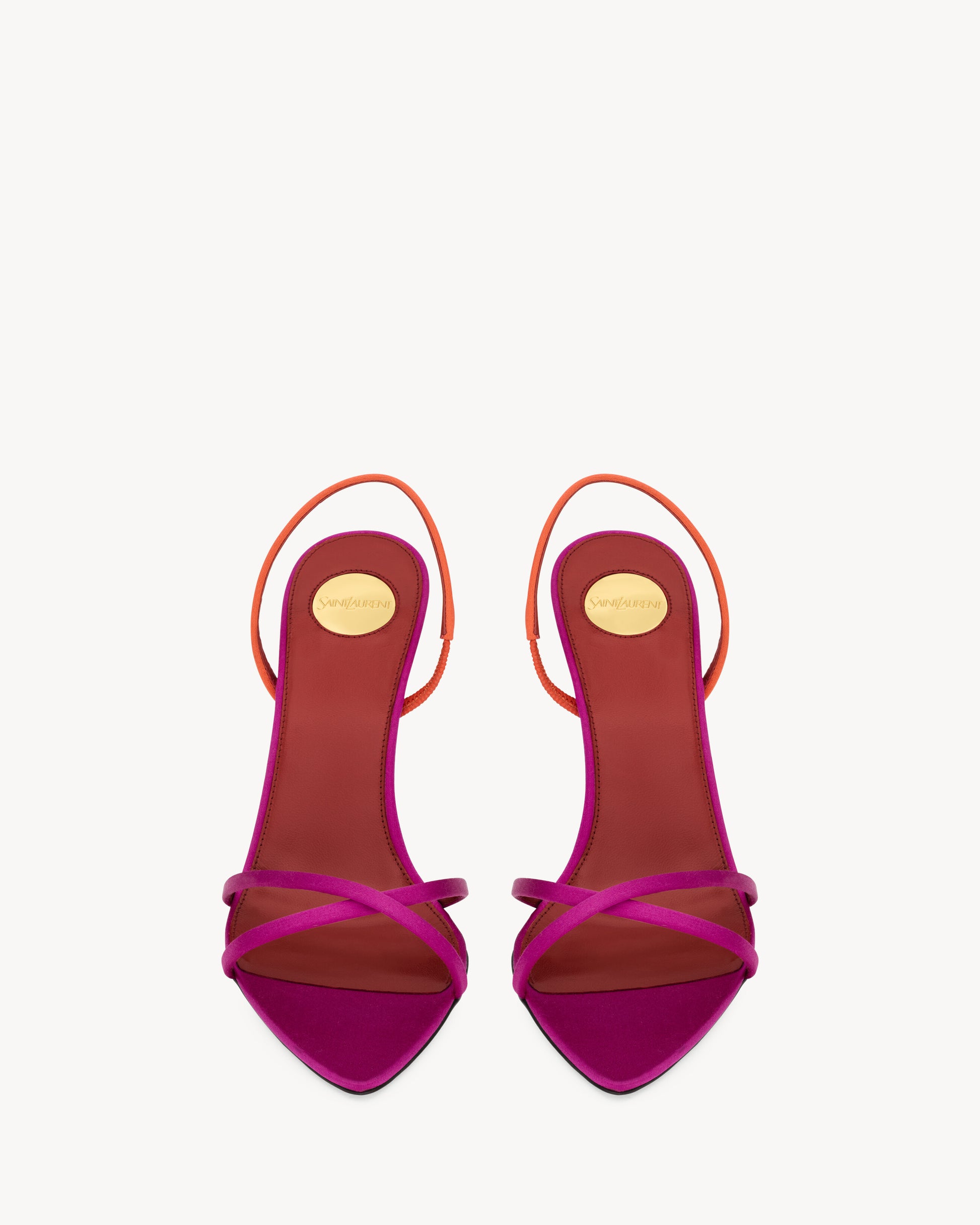 JUSTIFY slingback sandals in satin crepe