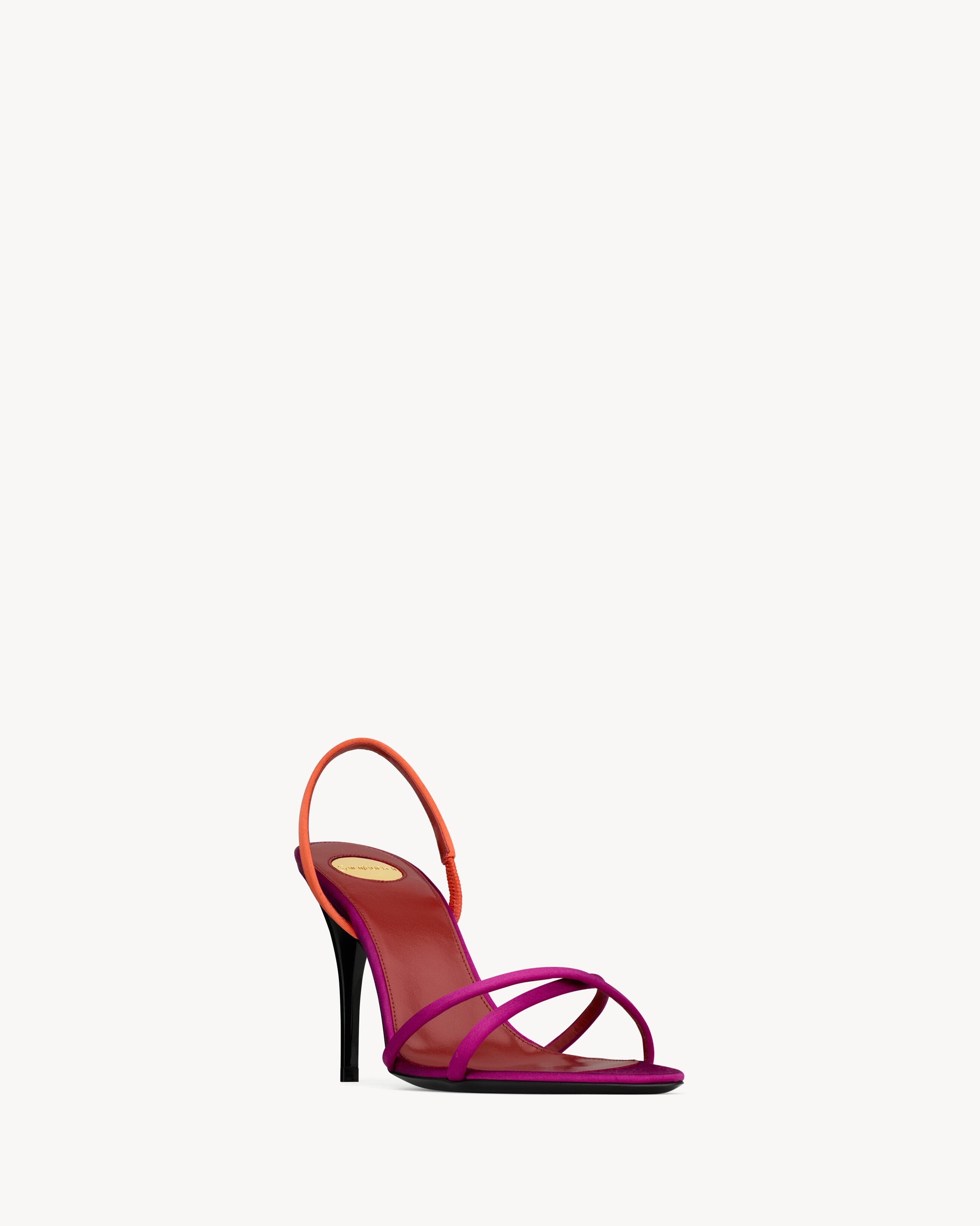 JUSTIFY slingback sandals in satin crepe