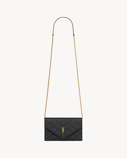 PARIS chain wallet in GRAIN DE POUDRE leather