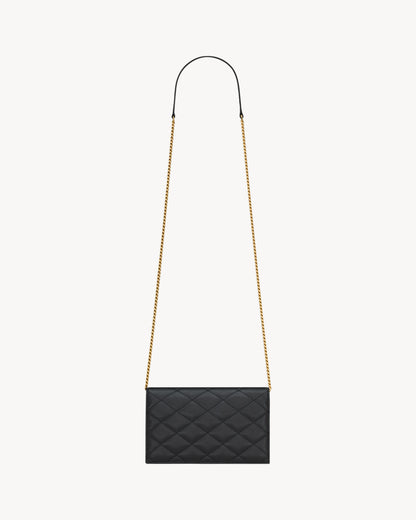 PARIS chain wallet in GRAIN DE POUDRE leather