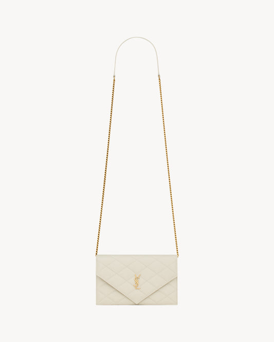 PARIS chain wallet in GRAIN DE POUDRE leather