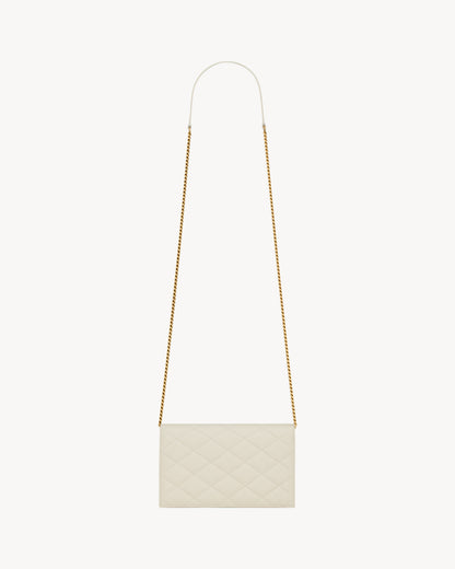 PARIS chain wallet in GRAIN DE POUDRE leather