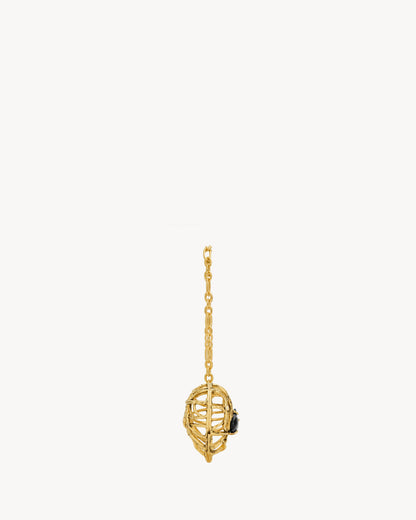 Evening heart minaudière in metal and stone
