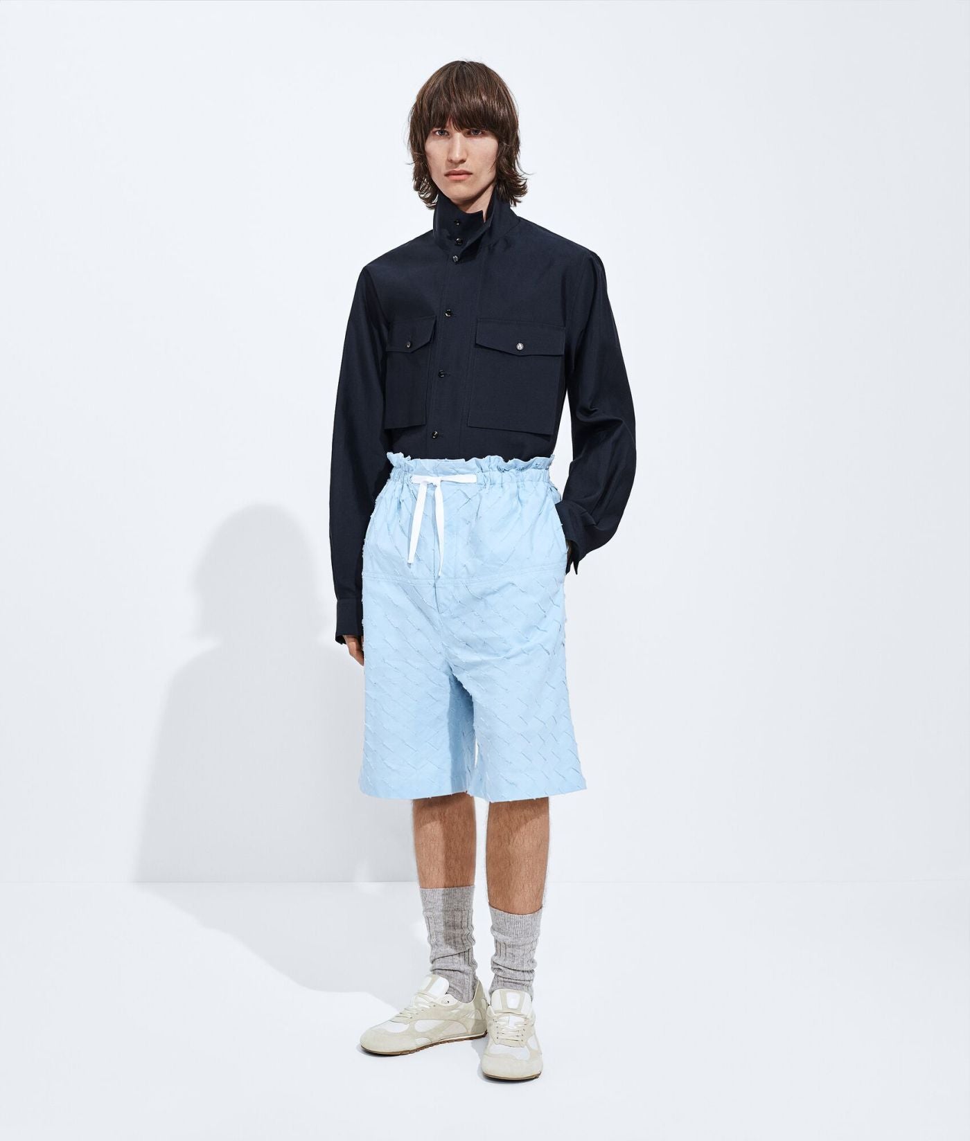 Intrecciato Cotton Poplin Shorts