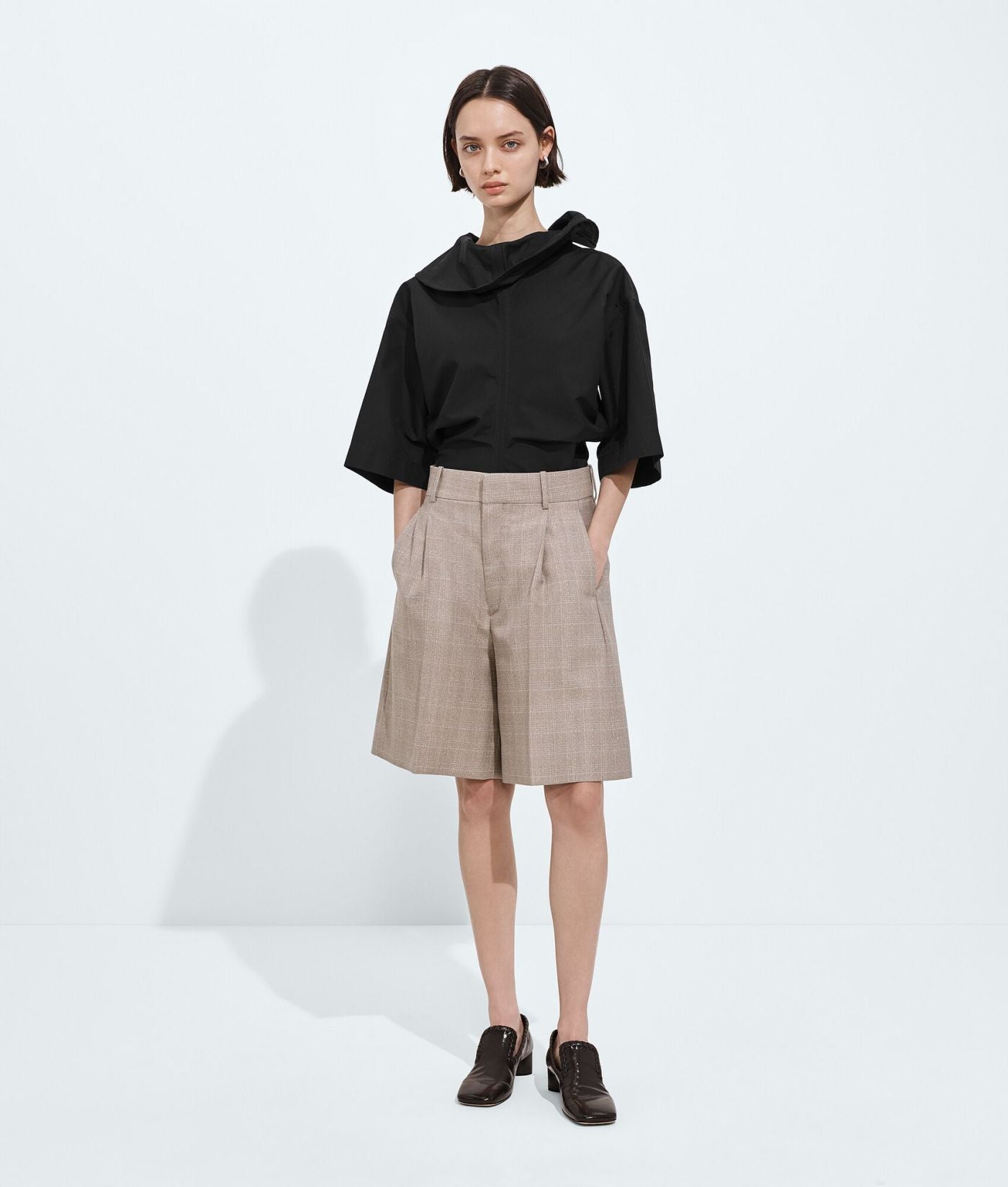 Prince Of Wales Wool Shorts