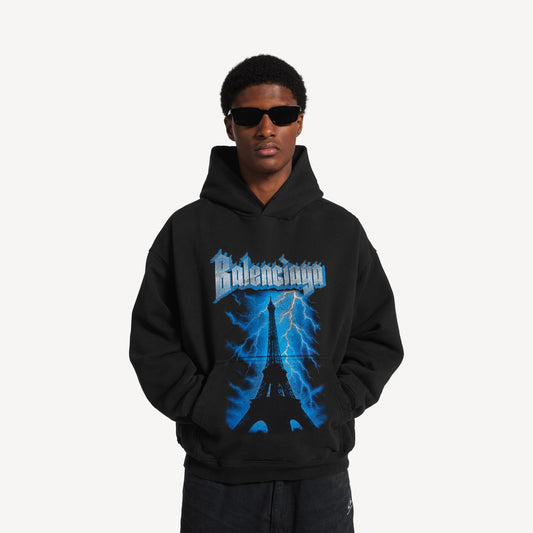 Paris thunderstorm medium fit hoodie