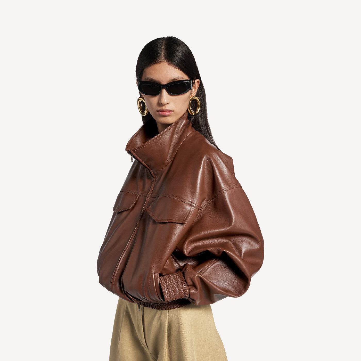 High collar blouson