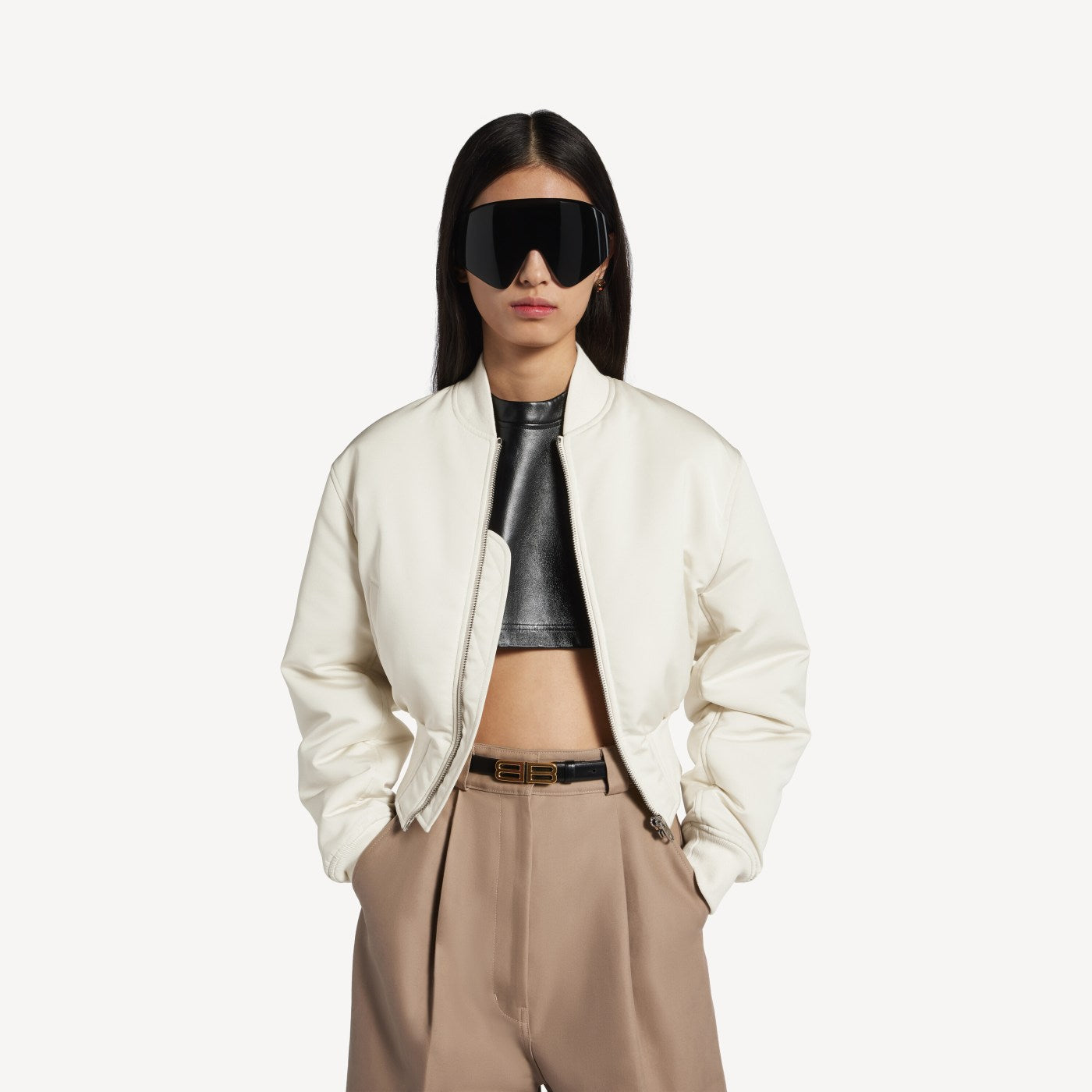 Cropped bomber jacket