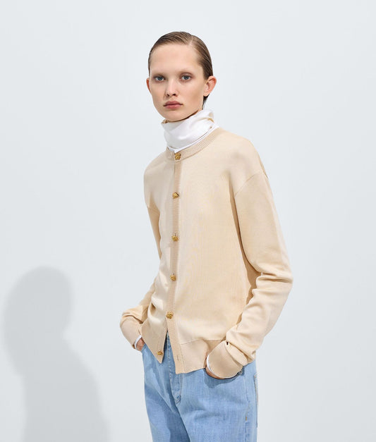 Silk Double Knit Cardigan