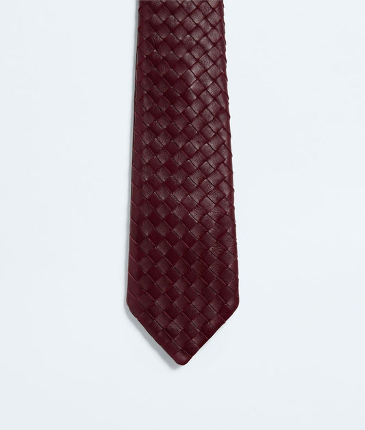 Small Intrecciato Leather Tie