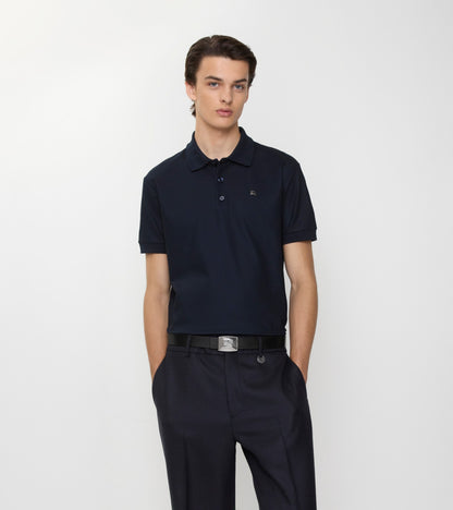 Metal Knight Cotton Polo Shirt in Navy