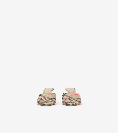 Check Mews Low Sandals in Sand beige