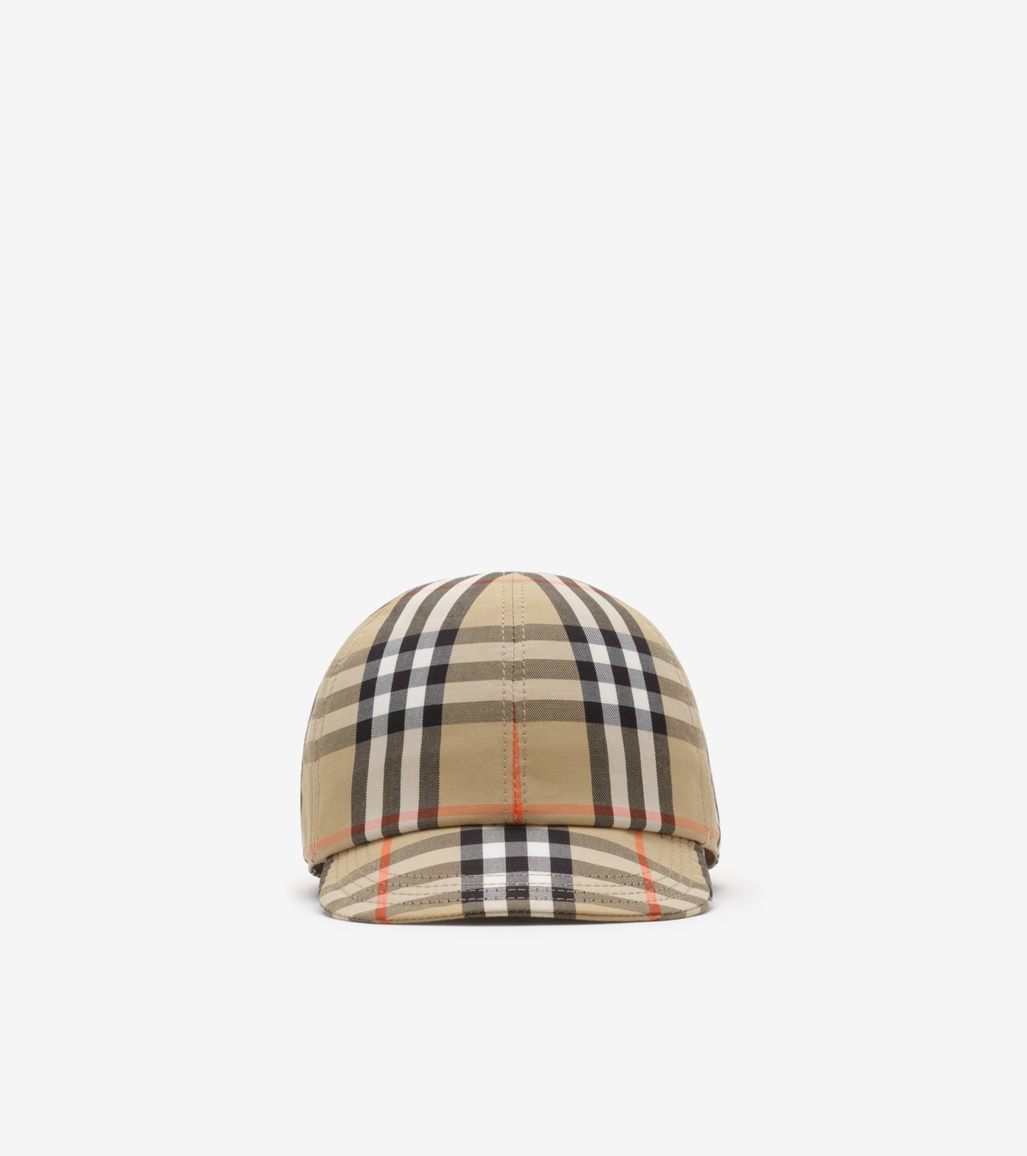 Check Cotton Baseball Cap in Sand beige - Children
