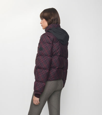 Check Ambleside Puffer Jacket in Wine red