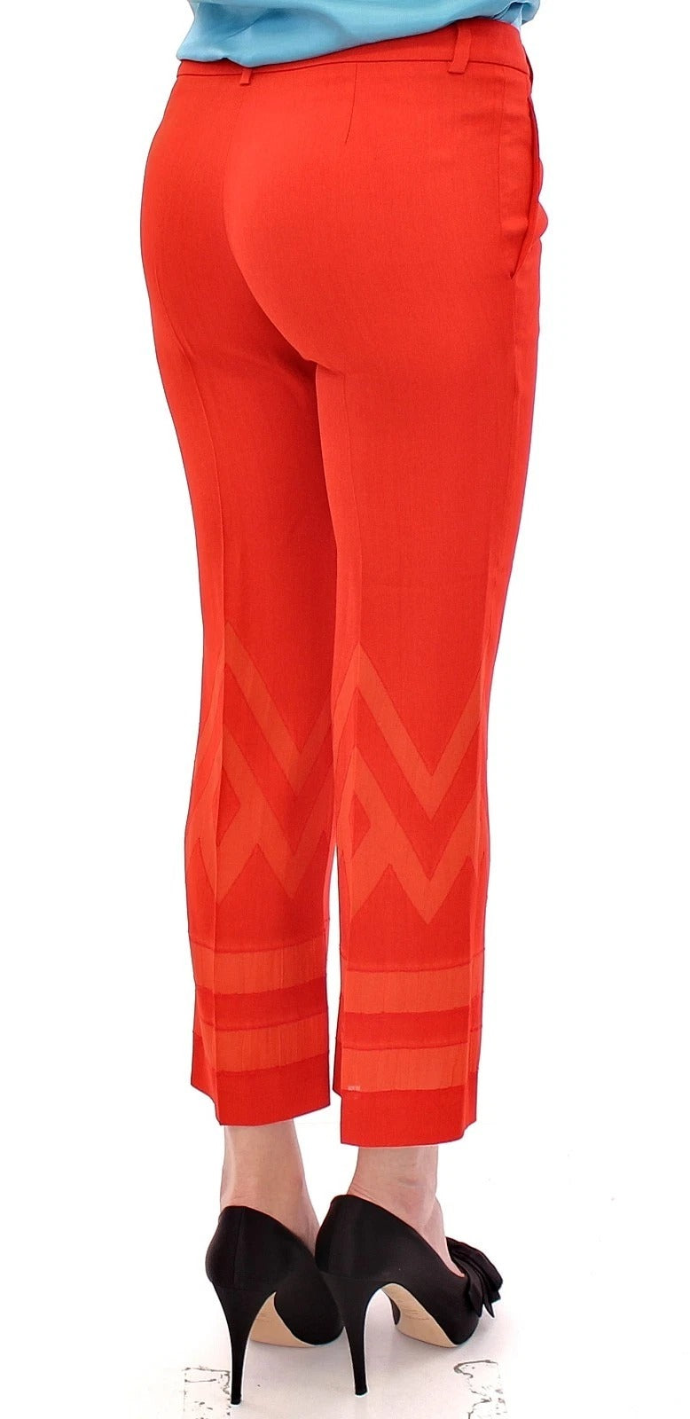 Versace Collection Red Cropped Capri Pants