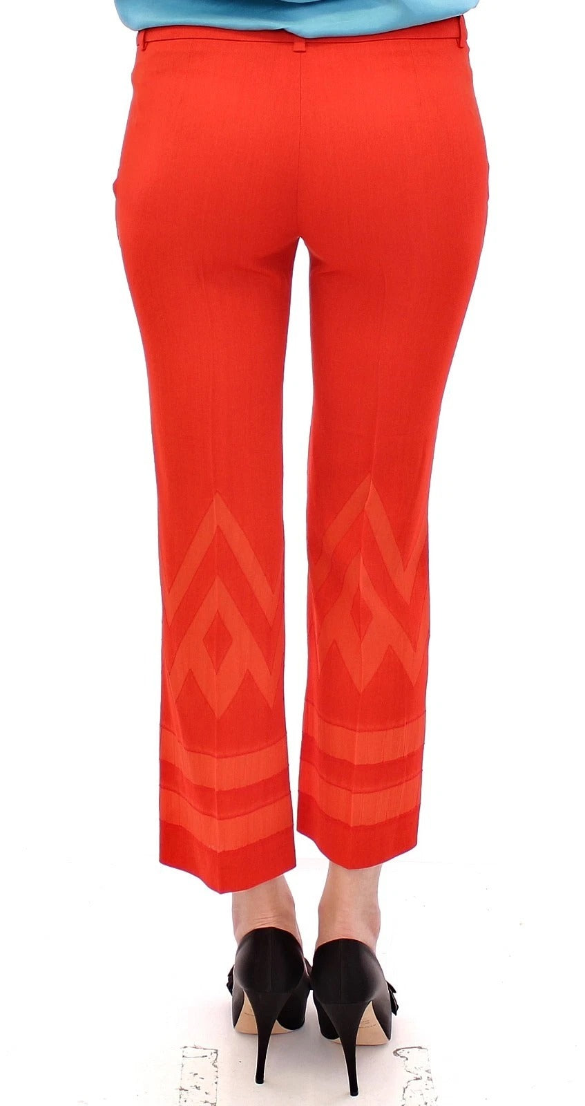 Versace Collection Red Cropped Capri Pants