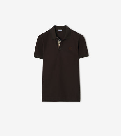 Cotton Polo Shirt in Clay brown