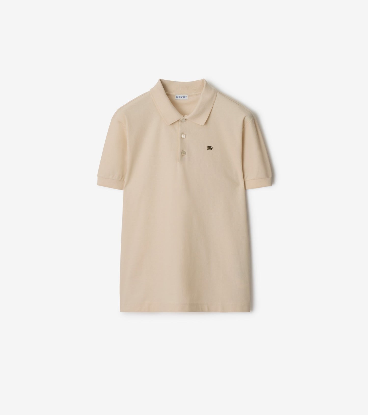Metal Knight Cotton Polo Shirt in Clam beige