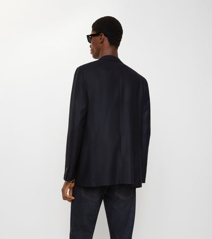 Wool Cashmere Tailored Jacket in Midnight blue