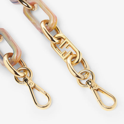 Strap You Gold-colored metal and multicolored resin chain shoulder strap