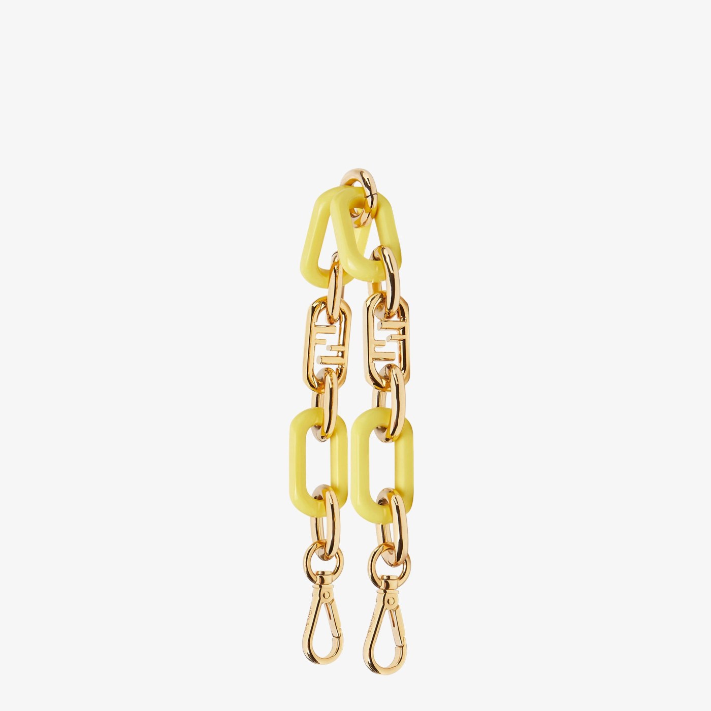 Mini Strap You Gold metal and yellow chain shoulder strap