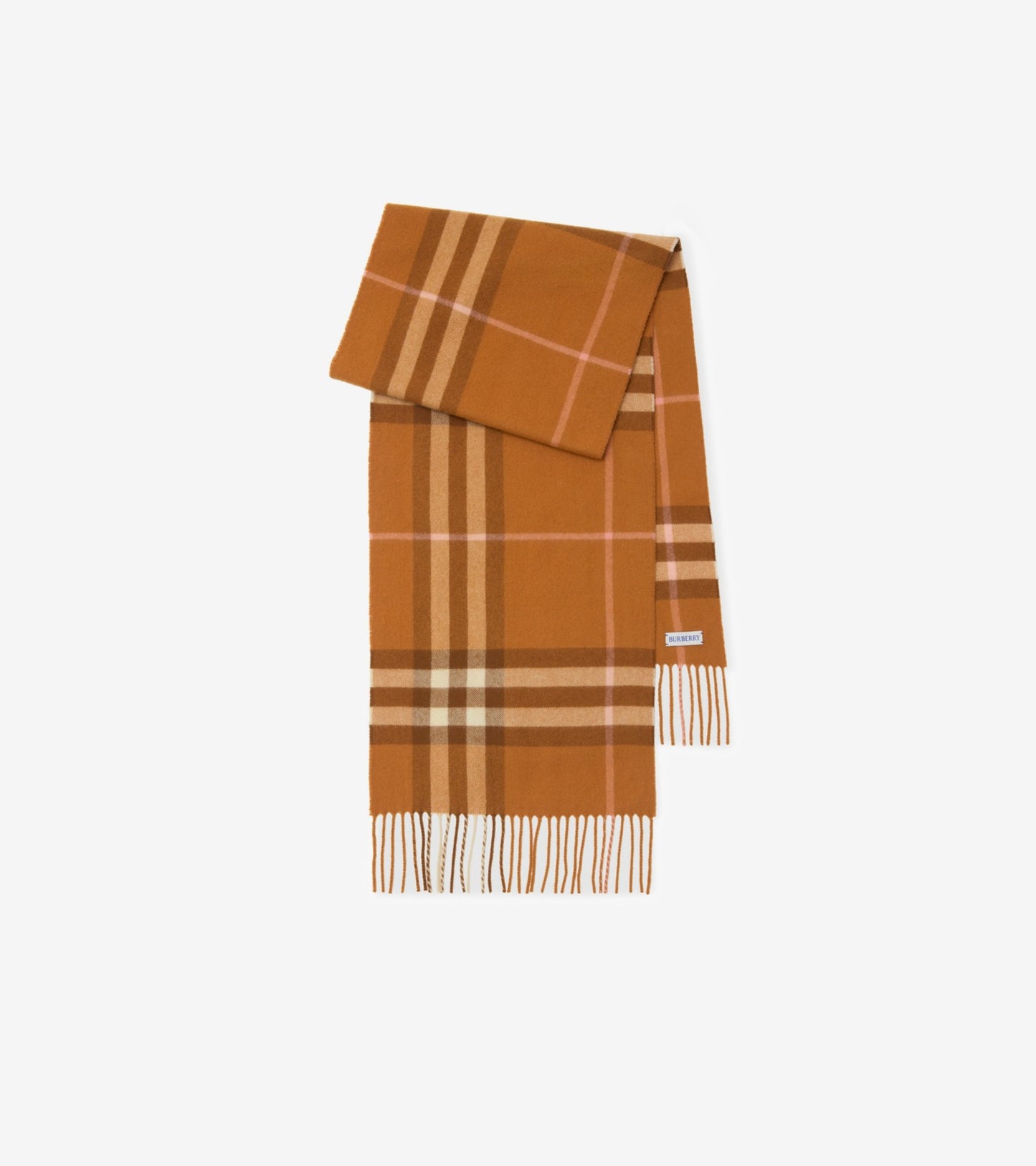Check Cashmere Scarf in Bow pink