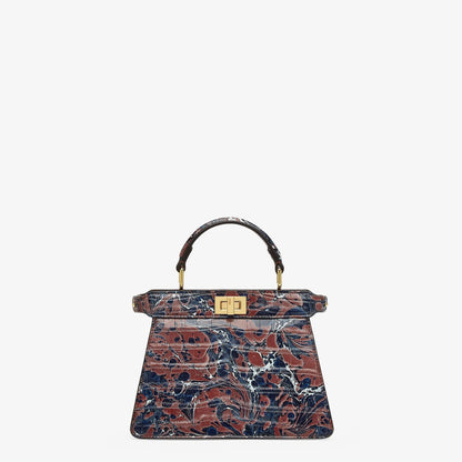 Peekaboo ISeeU Petite Multicolor Florentine paper crocodile leather bag