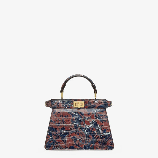 Peekaboo ISeeU Petite Multicolor Florentine paper crocodile leather bag