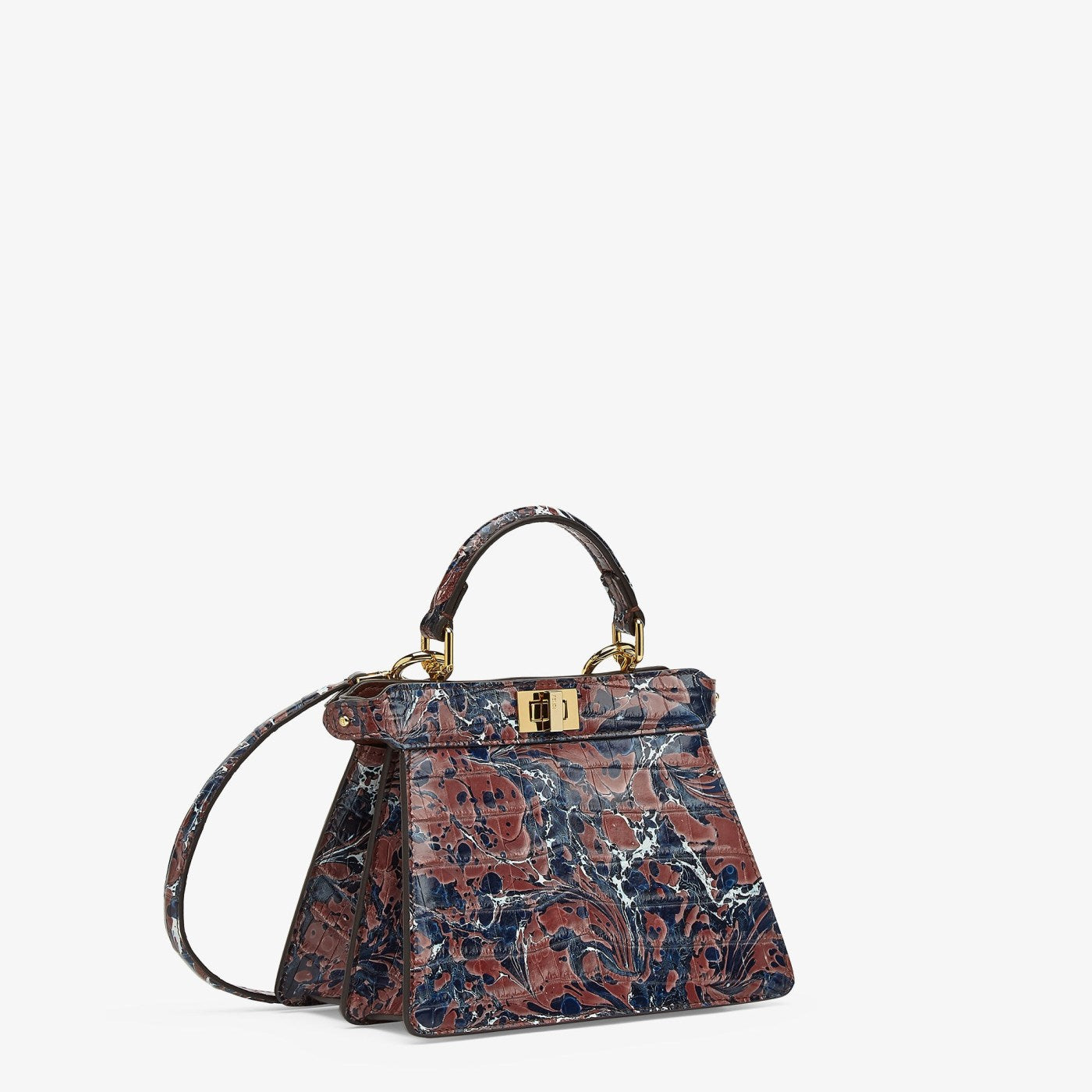 Peekaboo ISeeU Petite Multicolor Florentine paper crocodile leather bag