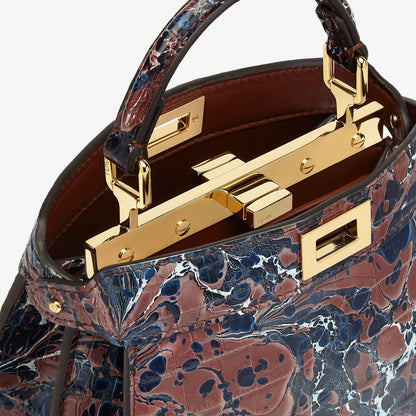 Peekaboo ISeeU Petite Multicolor Florentine paper crocodile leather bag
