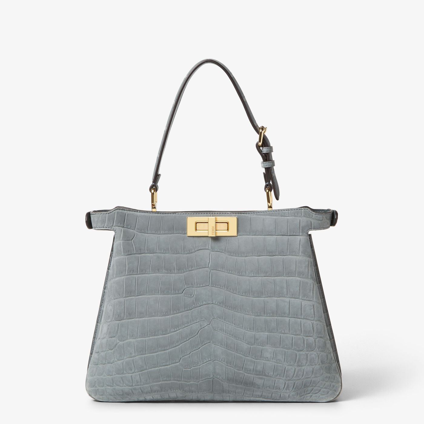 Peekaboo Soft Medium Matcha green nubuck crocodile bag