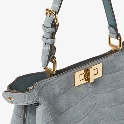 Peekaboo Soft Medium Matcha green nubuck crocodile bag